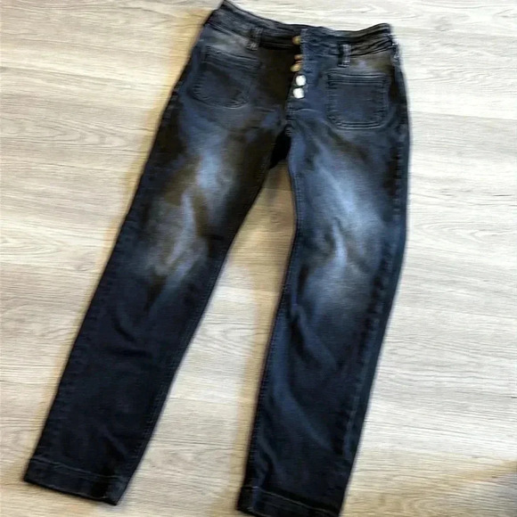 Pilcro Anthropologie Ultra high rise Button Fly  Slim utility Jeans Size 25 - Picture 3 of 12